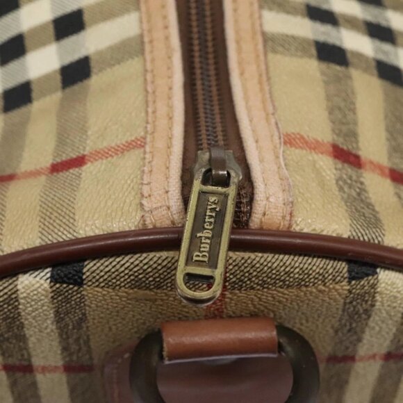 Burberrys Nova Check Boston Bag PVC Beige Auth hk2346 - Picture 11 of 16